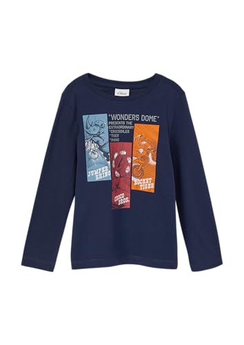 s.Oliver Langarmshirt aus Baumwolle mit Frontprint tiefblau 140 von s.Oliver