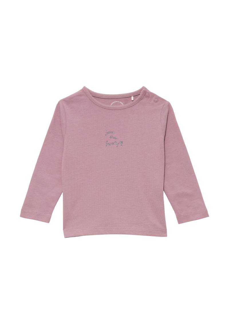 s.Oliver - Langarmshirt aus Baumwolljersey mit Glitzerprint, Babys, lila von s.Oliver