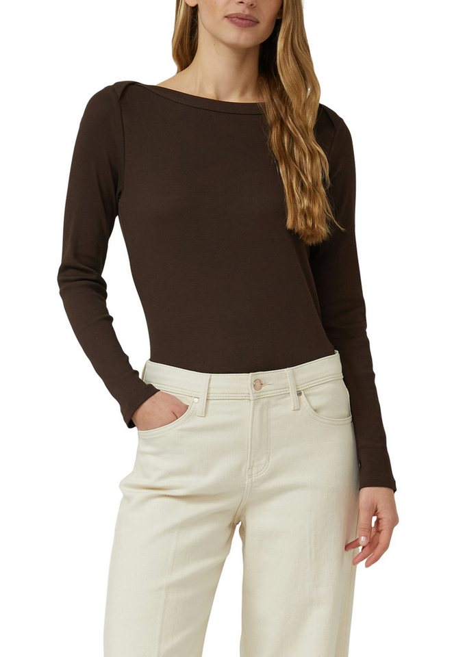 s.Oliver Langarmshirt gerippt, mit U-Boot-Ausschnitt von s.Oliver