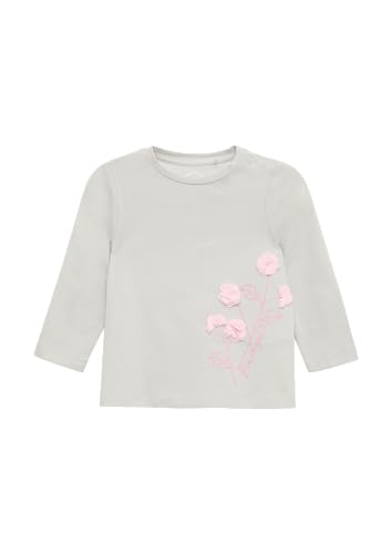 s.Oliver Langarmshirt mit Blume- und Glitzerapplikation hellgrau 74 von s.Oliver