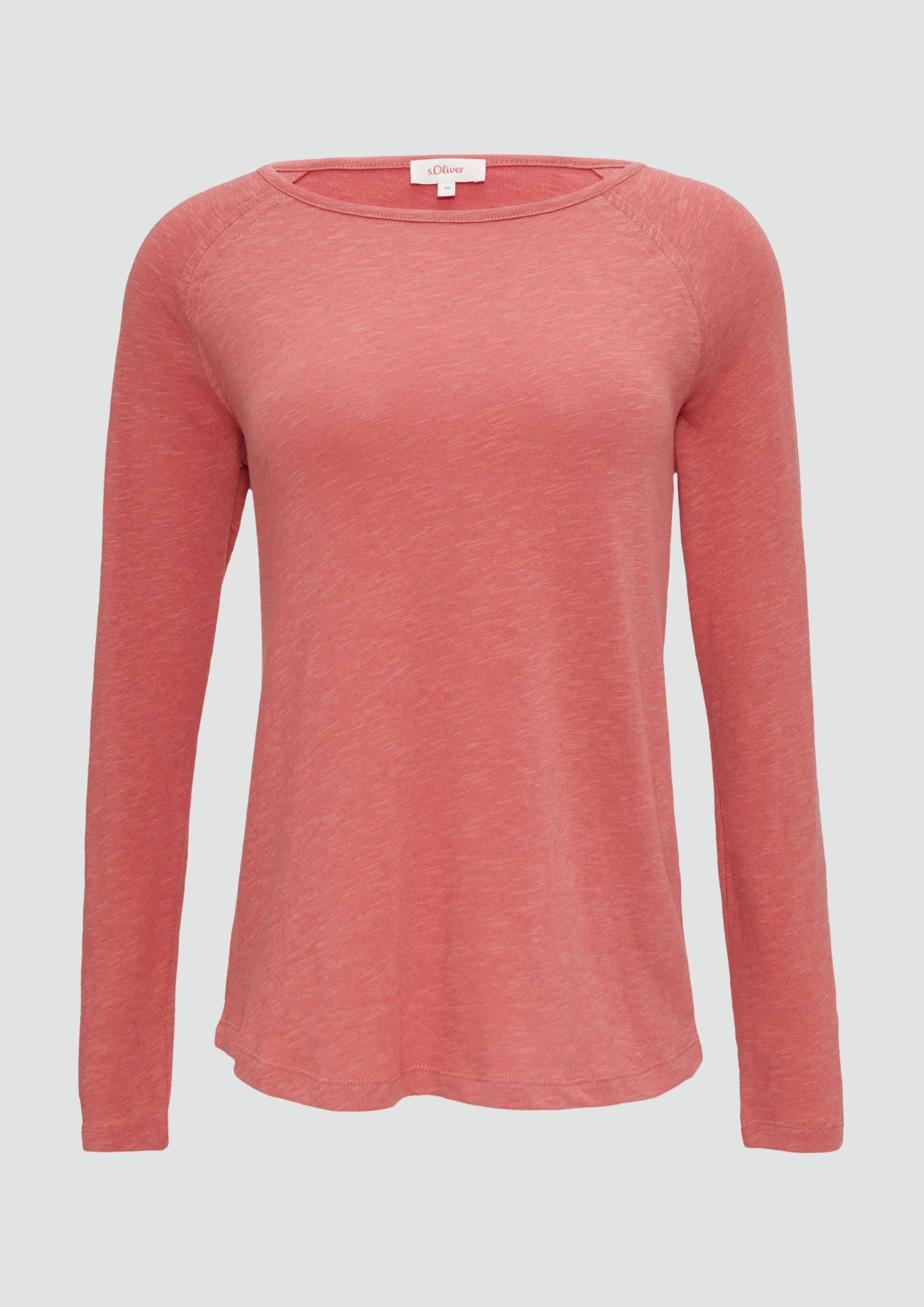 s.Oliver - Langarmshirt mit Flammgarnstruktur und Raglanärmeln, Damen, Orange s.Oliver - Langarmshirt mit Flammgarnstruktur und Raglanärmeln, Damen, Orange von s.Oliver
