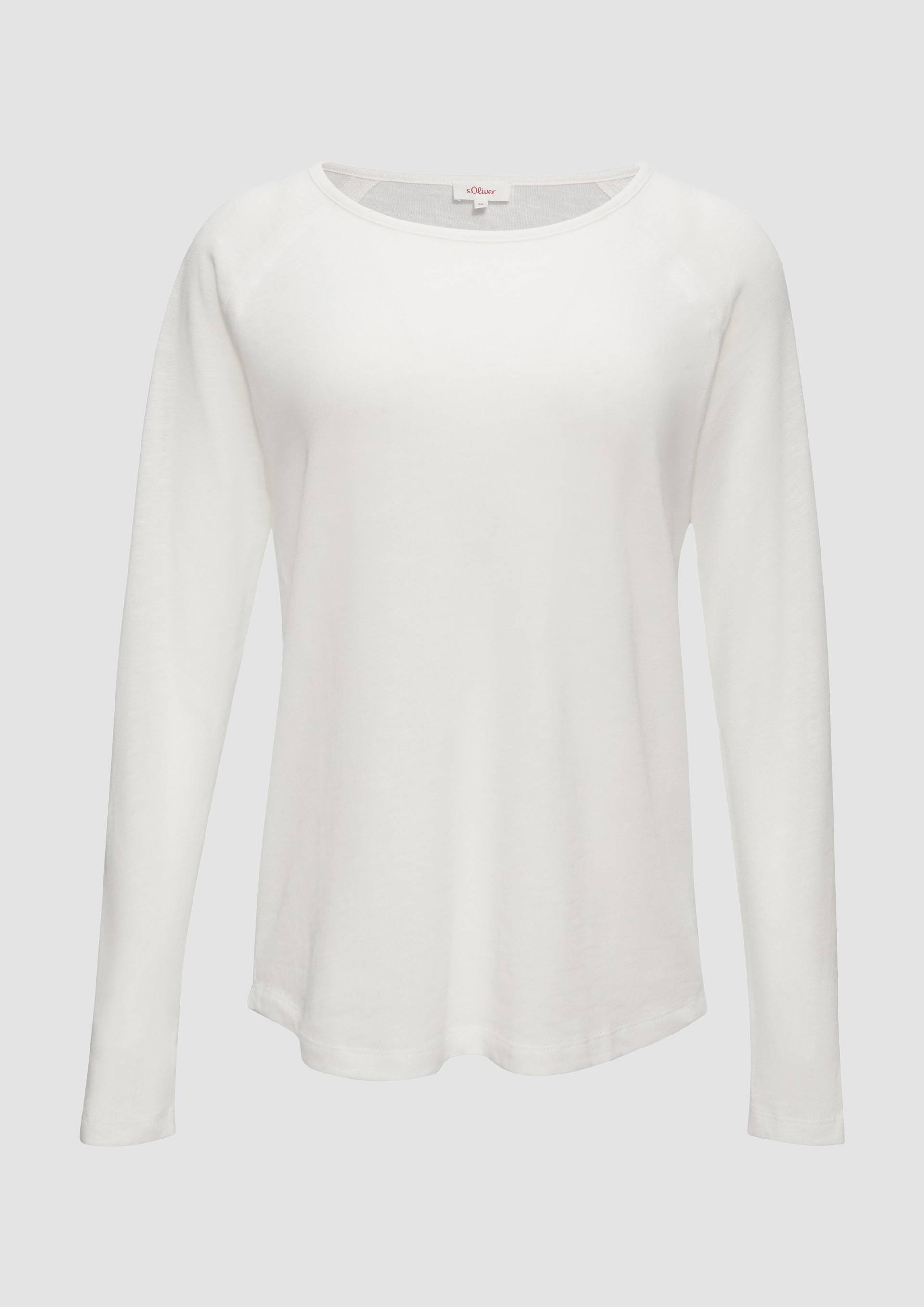 s.Oliver - Langarmshirt mit Flammgarnstruktur und Raglanärmeln, Damen, creme von s.Oliver
