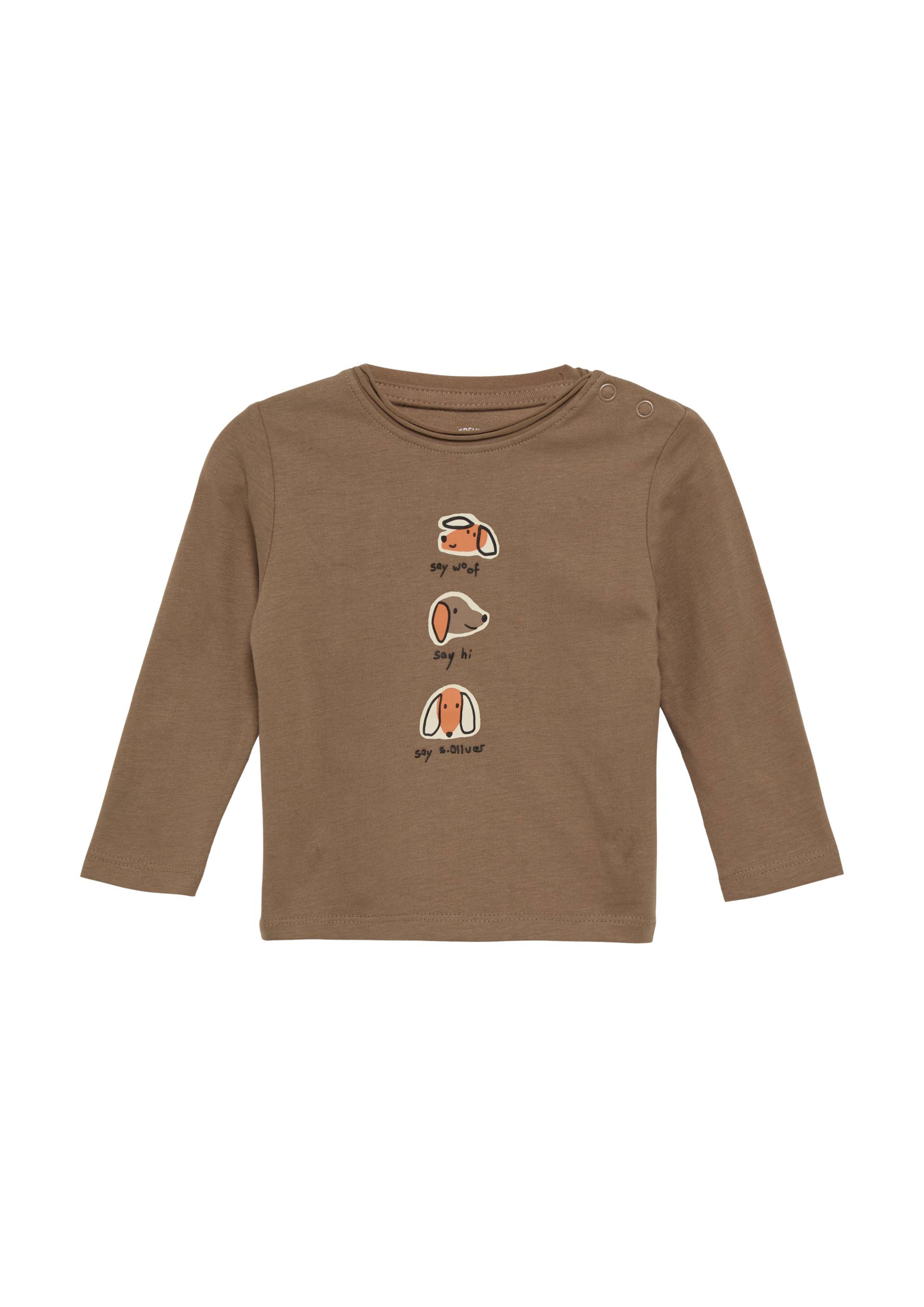 s.Oliver - Langarmshirt mit Frontprint, Babys, braun von s.Oliver