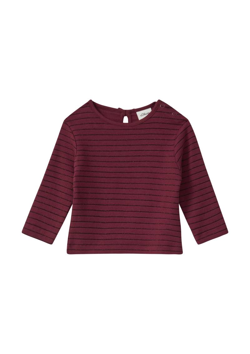s.Oliver - Langarmshirt mit Glitzerstreifen und Zierschleife, Babys, rot von s.Oliver