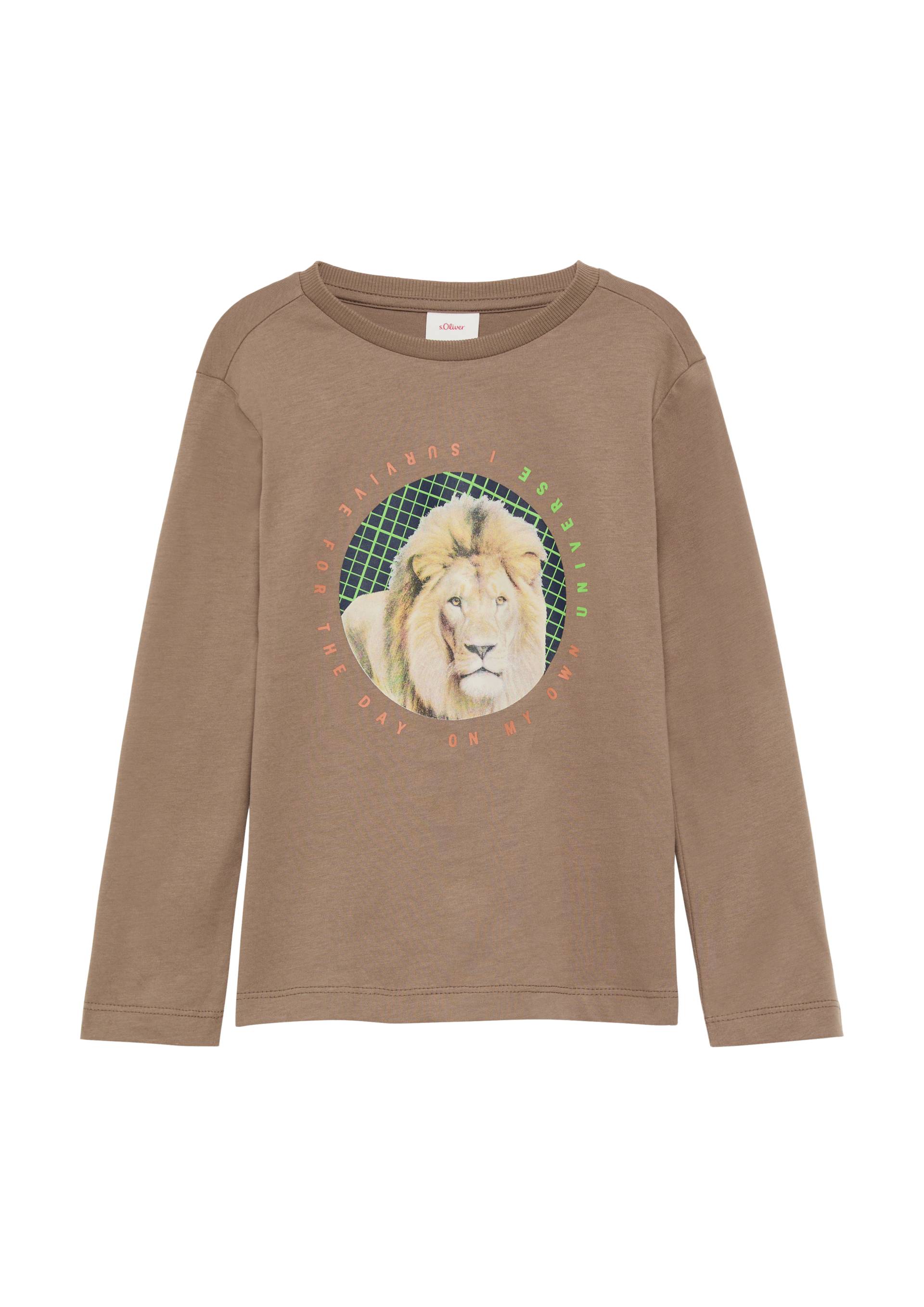 s.Oliver - Langarmshirt mit Löwen-Print, Kinder, braun von s.Oliver