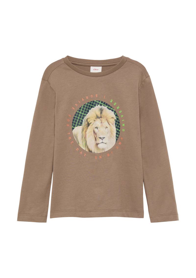 s.Oliver - Langarmshirt mit Löwen-Print, Kinder, braun von s.Oliver