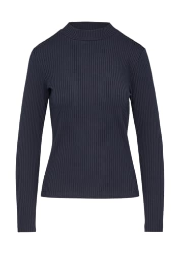 s.Oliver Langarmshirt mit Rippstruktur und Stehkragen Navy 48 von s.Oliver