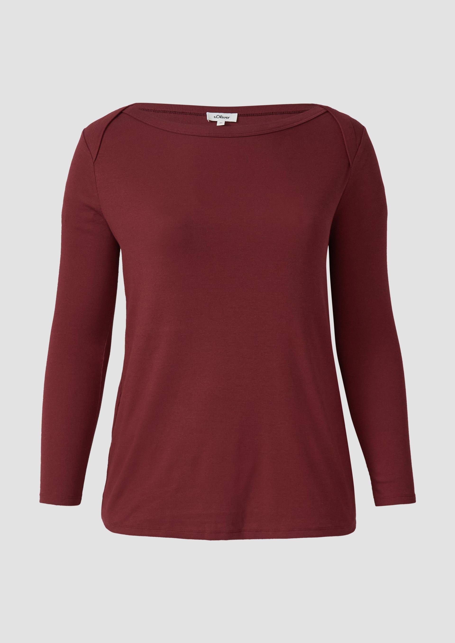 s.Oliver - Langarmshirt mit U-Boot-Ausschnitt, Damen, rot von s.Oliver
