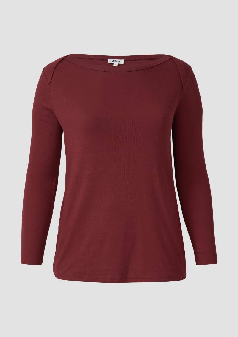 s.Oliver - Langarmshirt mit U-Boot-Ausschnitt, Damen, rot von s.Oliver