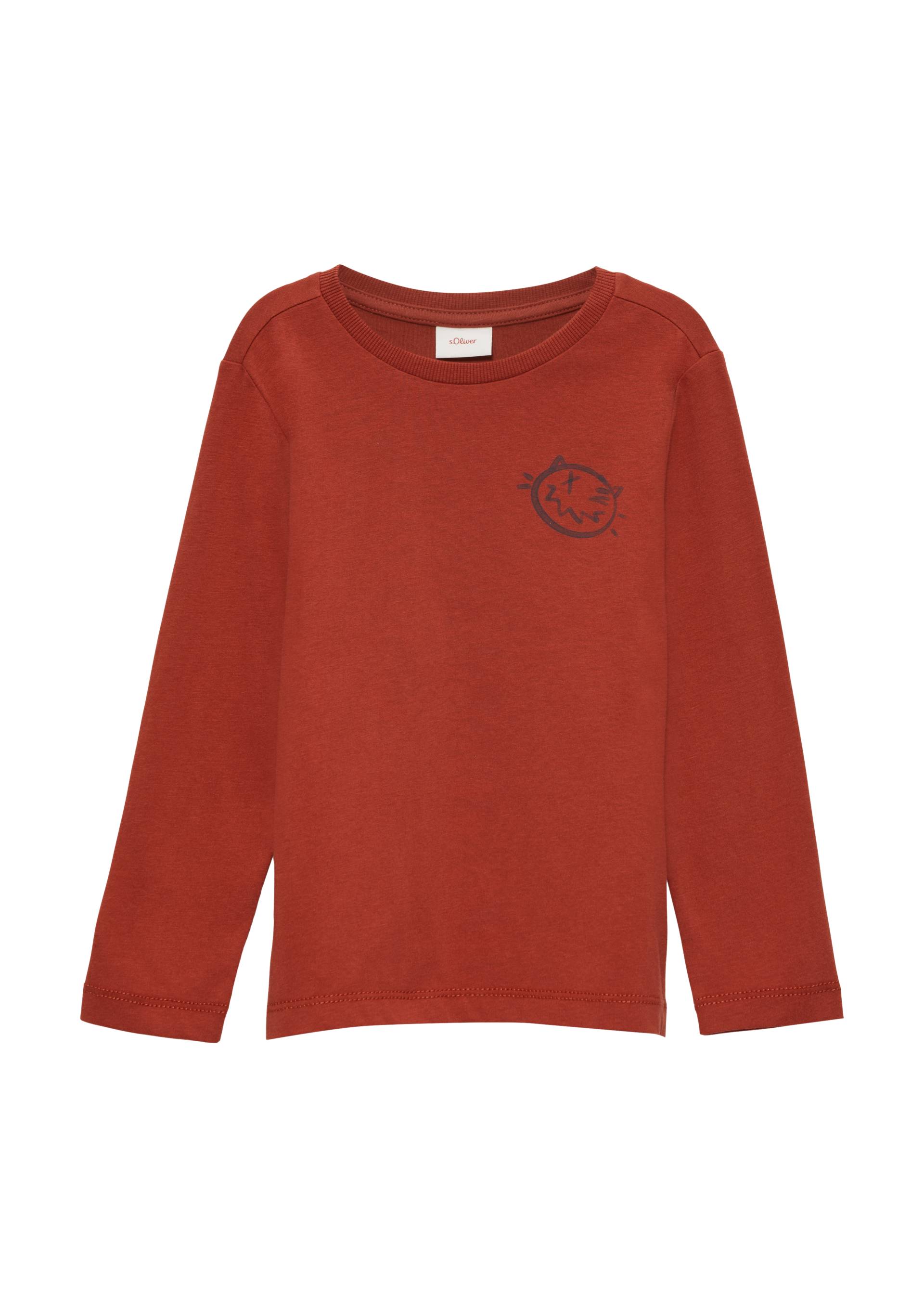s.Oliver - Langarmshirt mit großem Rückenprint, Kinder, rot von s.Oliver
