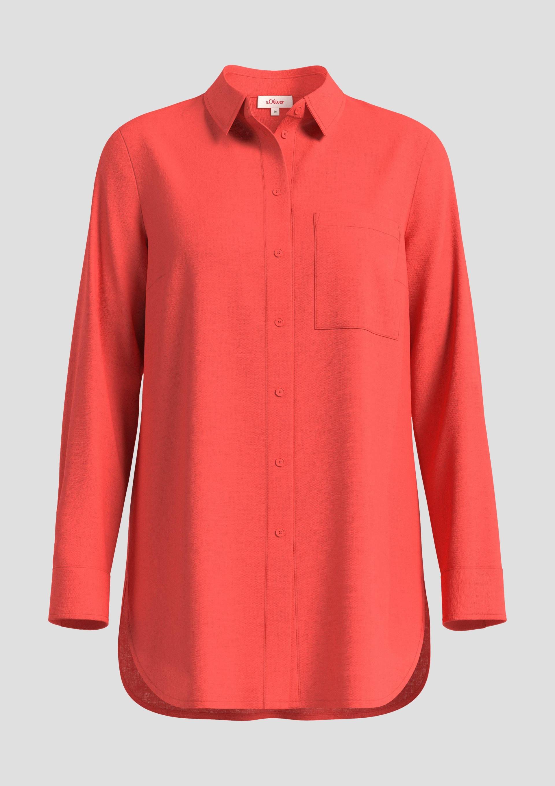 s.Oliver - Lange Bluse aus Leinen, Damen, Orange von s.Oliver