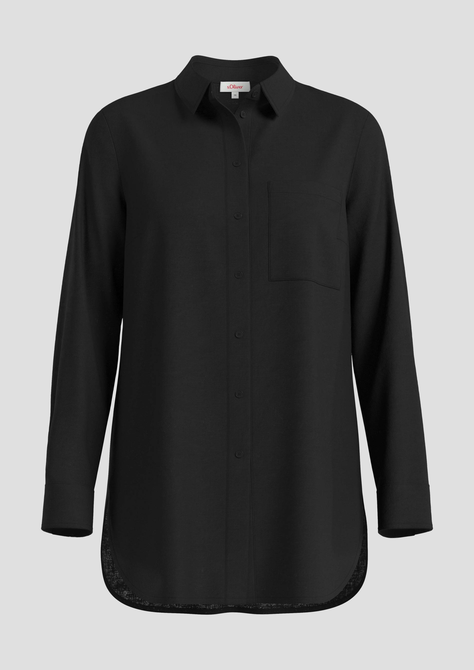 s.Oliver - Lange Bluse aus Leinen, Damen, schwarz von s.Oliver