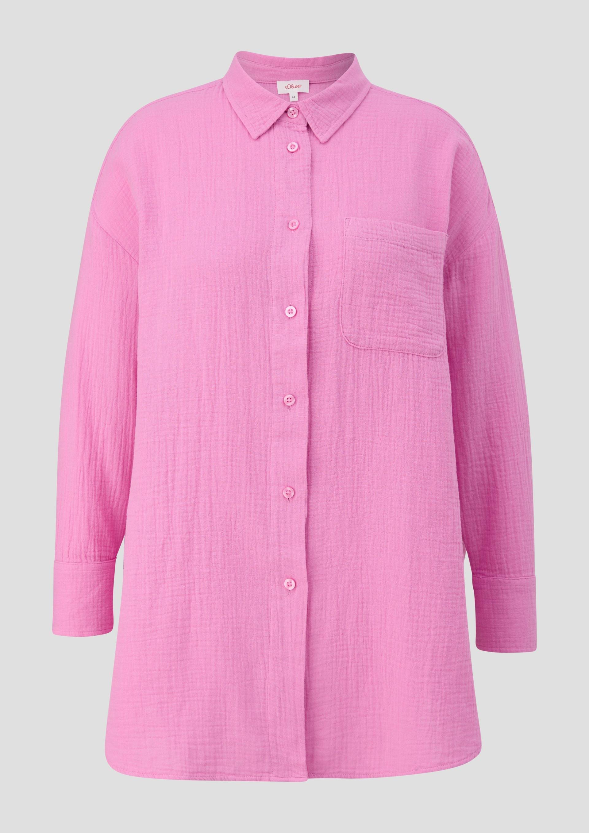 s.Oliver - Lange Hemdbluse aus Baumwolle im Relaxed Fit, Damen, Rosa s.Oliver - Lange Hemdbluse aus Baumwolle im Relaxed Fit, Damen, Rosa von s.Oliver