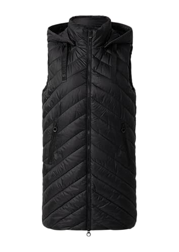 s.Oliver Lange wattierte Steppweste mit abnehmbarer Kapuze schwarz 36 von s.Oliver