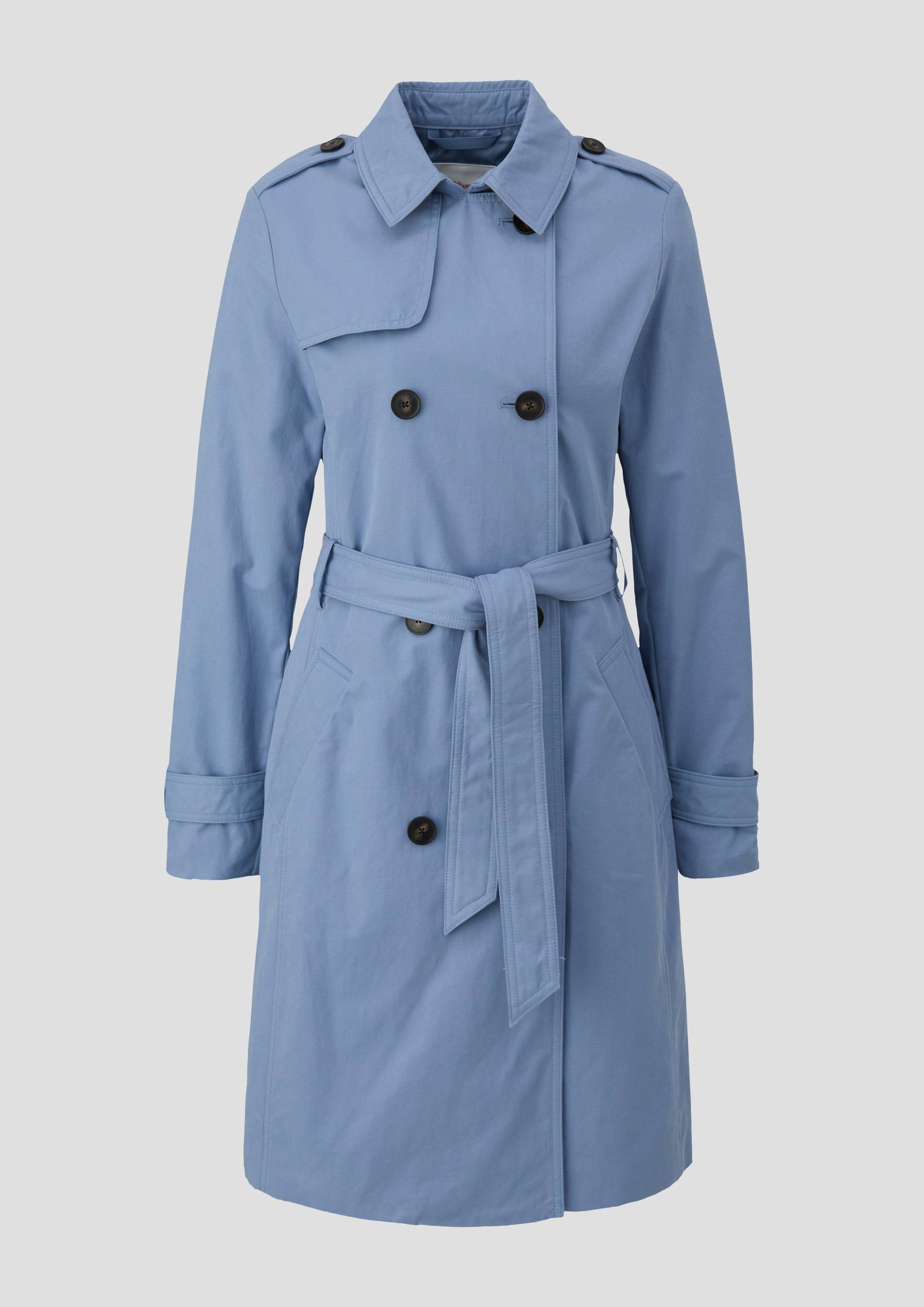 s.Oliver - Langer Trench-Coat, Damen, blau von s.Oliver