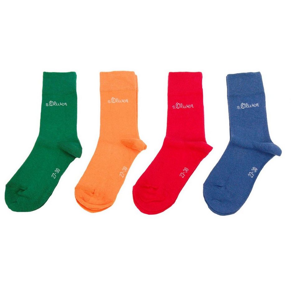 s.Oliver Langsocken S20205 (Packung, 4-Paar, 4 Paar) Kinder Socken, Jungen & Mädchen mit Baumwolle, Kindersocken von s.Oliver