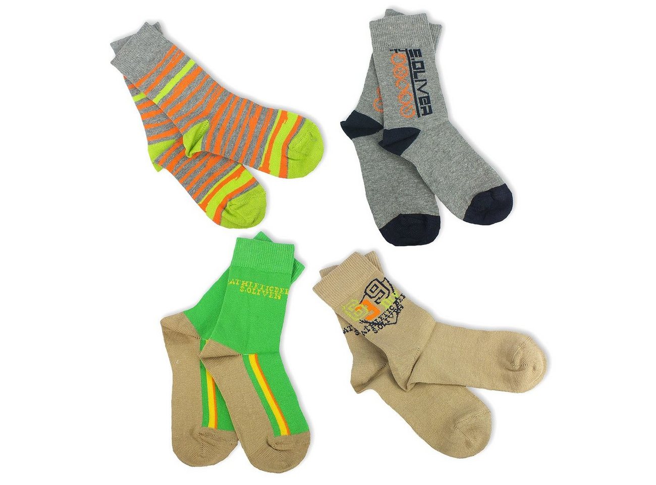 s.Oliver Langsocken S20230 (Set, 4-Paar, 4 Paar) Kinder Unisex Socken, Jungen & Mädchen mit Baumwolle, Kindersocken von s.Oliver