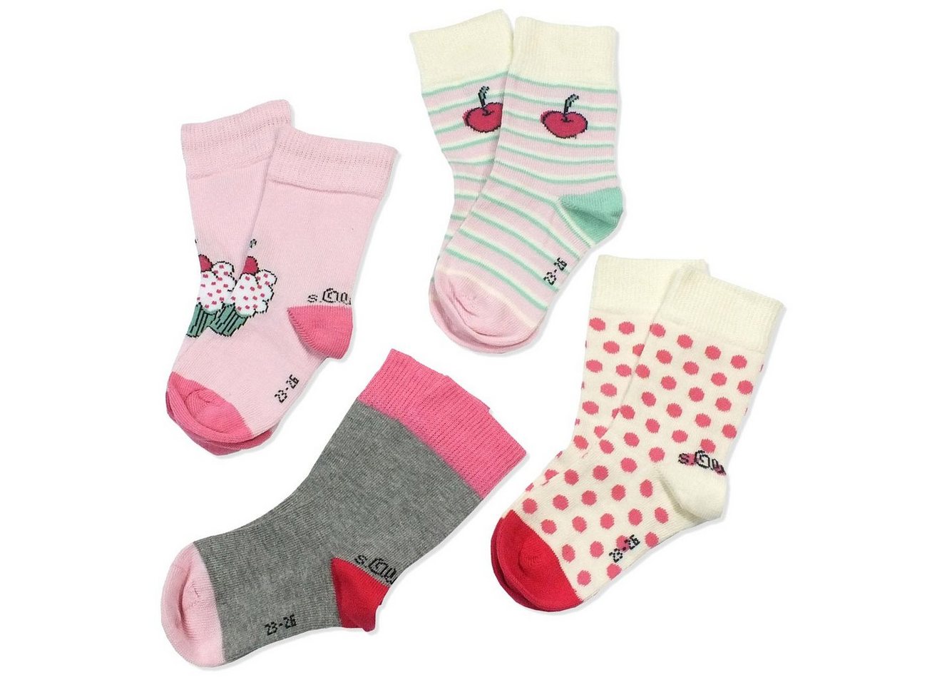 s.Oliver Langsocken S20292 (Set, 4-Paar, 4 Paar) Kinder Socken, Baby & Mädchen mit Baumwolle, Kindersocken von s.Oliver