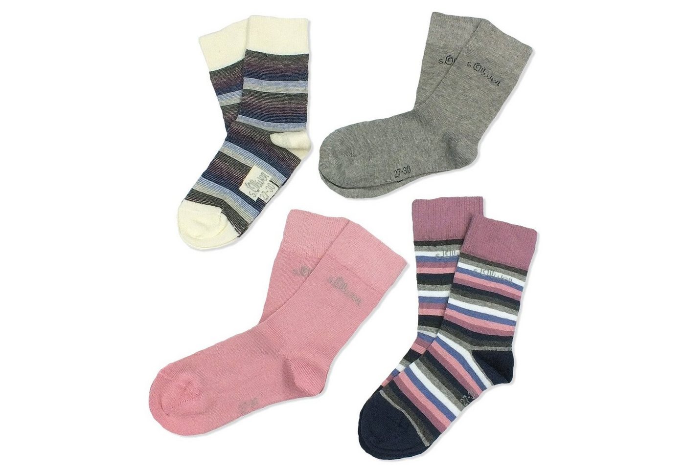 s.Oliver Langsocken S20306 (Packung, 4-Paar, 4 Paar) Kinder Socken, Jungen & Mädchen mit Baumwolle, Kindersocken von s.Oliver