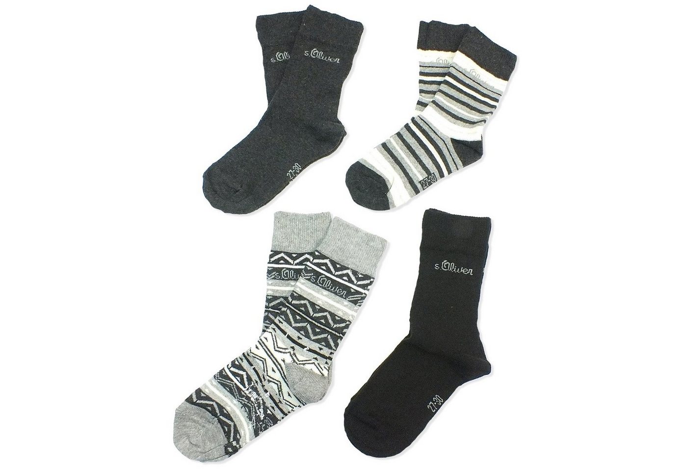 s.Oliver Langsocken S20307 (Set, 4-Paar, 4 Paar) Kinder Socken, Jungen & Mädchen mit Baumwolle, Kindersocken von s.Oliver