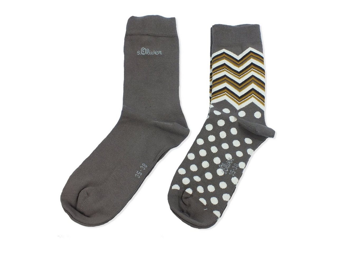 s.Oliver Langsocken s.Oliver Socks (Packung, 2-Paar, 2 Paar) Damen Unisex Herren Socken Freizeitsocken Baumwolle Dots von s.Oliver