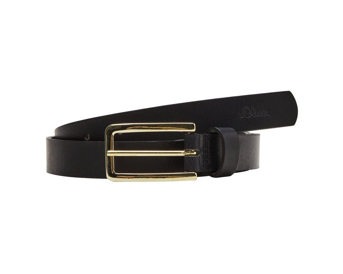 s.Oliver Ledergürtel Damen Leder Gürtel Belt Frauen Ledergürtel schwarz 2103453-9999 von s.Oliver