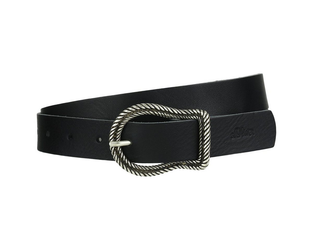 s.Oliver Ledergürtel Damen Leder Gürtel Belt Ledergürtel schwarz 39.004.95.3146-9999 von s.Oliver