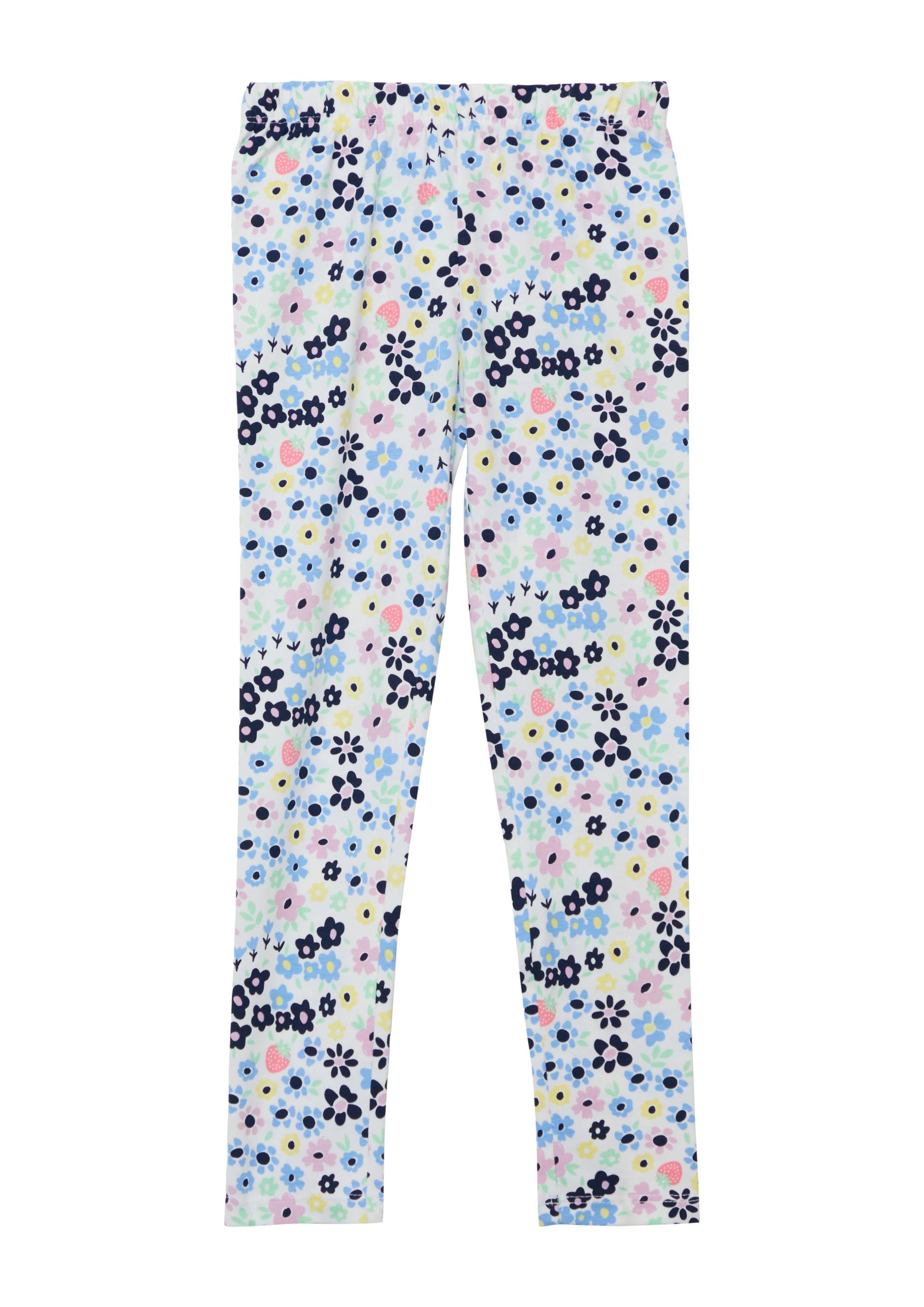 s.Oliver - Leggings mit All-over-Print aus Baumwollstretch, Kinder, weiß|mehrfarbig von s.Oliver
