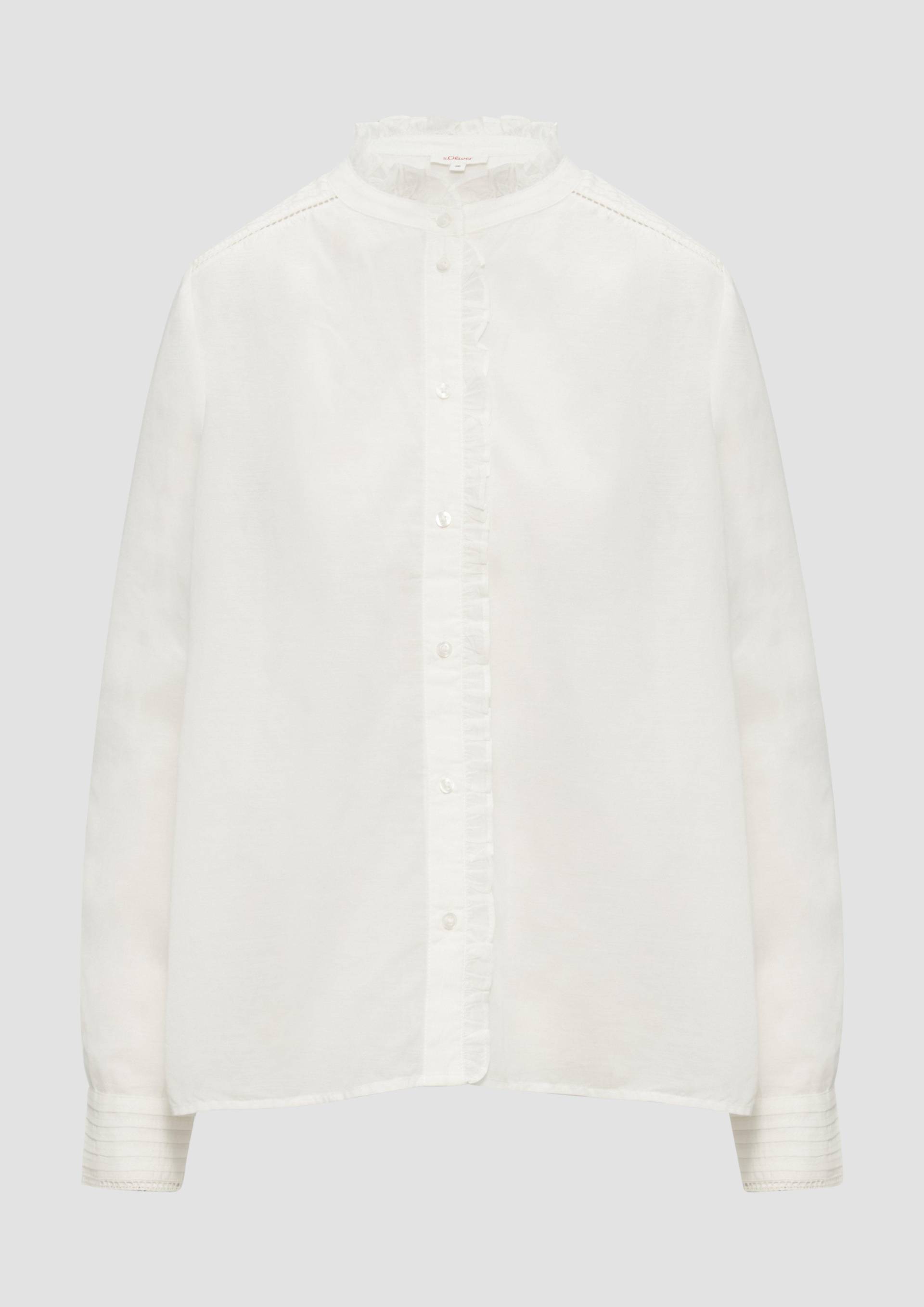 s.Oliver - Leicht transparente Bluse mit Rüschen-Details, Damen, creme von s.Oliver