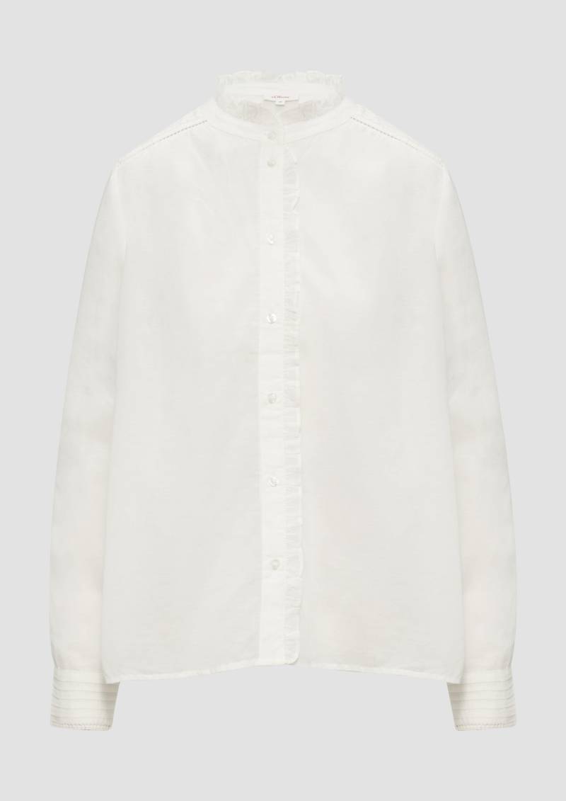 s.Oliver - Leicht transparente Bluse mit Rüschen-Details, Damen, creme von s.Oliver