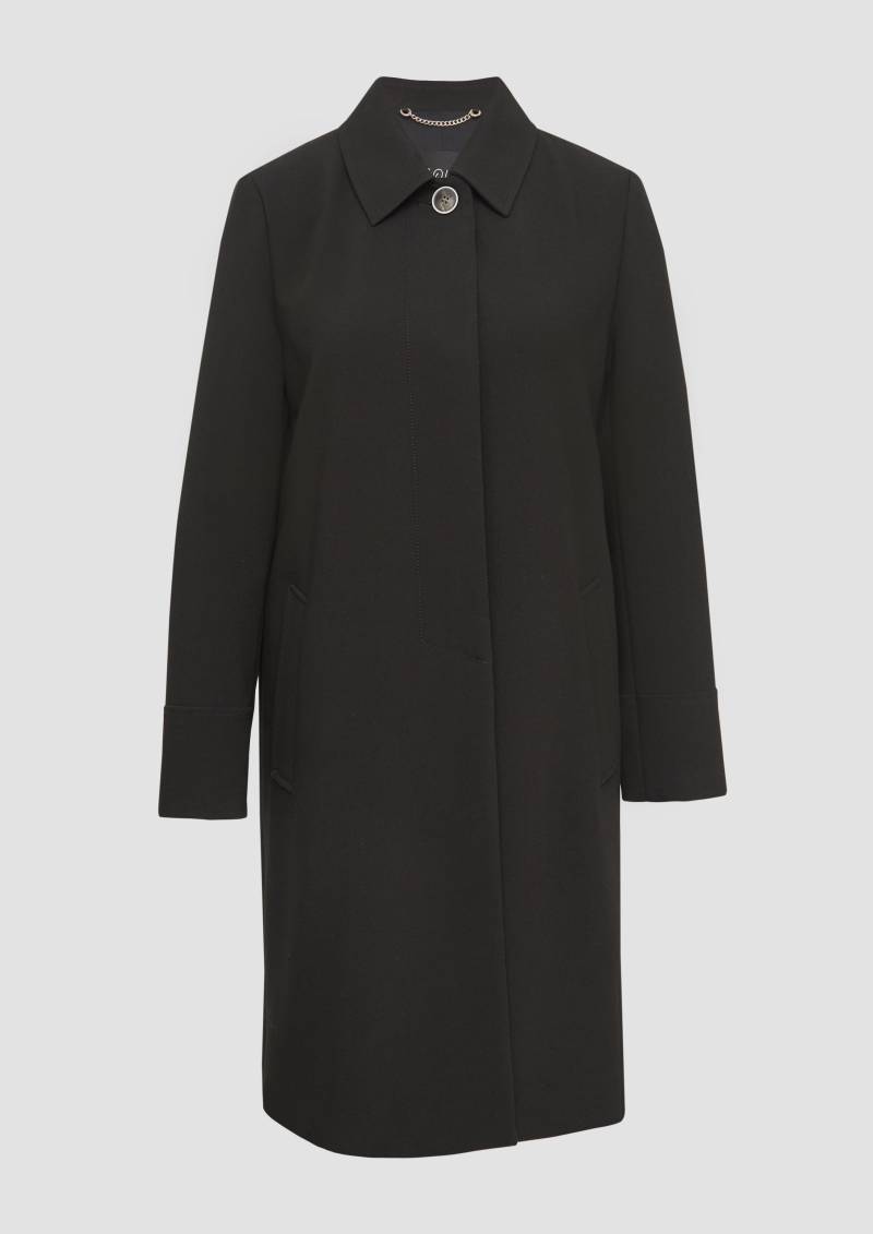 s.Oliver - Leicht wärmender Mantel mit halber Knopfleiste, Damen, schwarz von s.Oliver