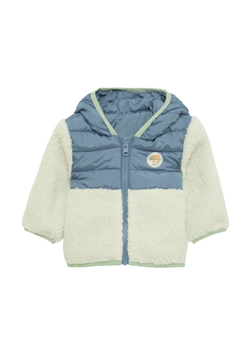 s.Oliver - Leicht wattierte Wendejacke mit Steppung und Teddyplüsch, Babys, blau|creme von s.Oliver