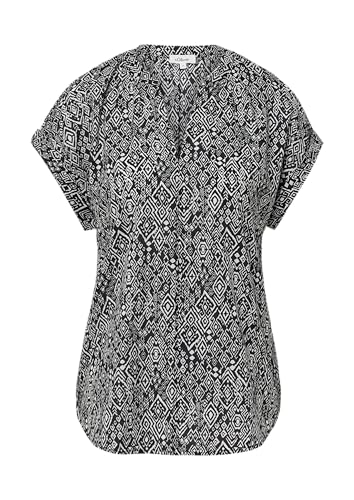 s.Oliver Leichte Baumwoll-Bluse mit All-Over-Print schwarz 48 von s.Oliver