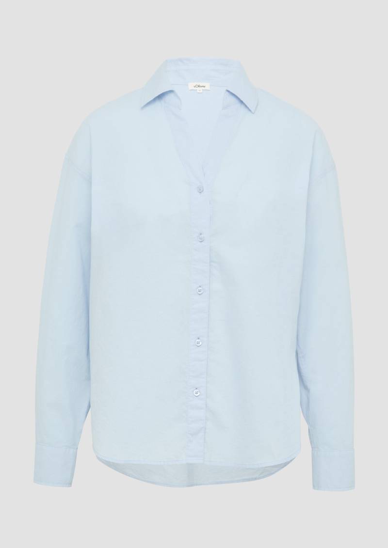 s.Oliver - Leichte Hemdbluse im Relaxed Fit mit Turn-up, Damen, blau von s.Oliver