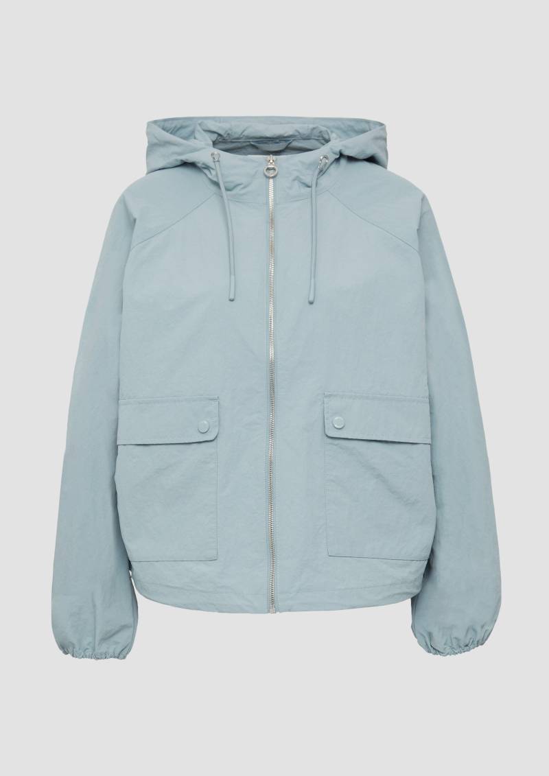 s.Oliver - Leichte Outdoor-Jacke im Relaxed Fit mit Fledermausärmeln und Kapuze, Damen, blau von s.Oliver
