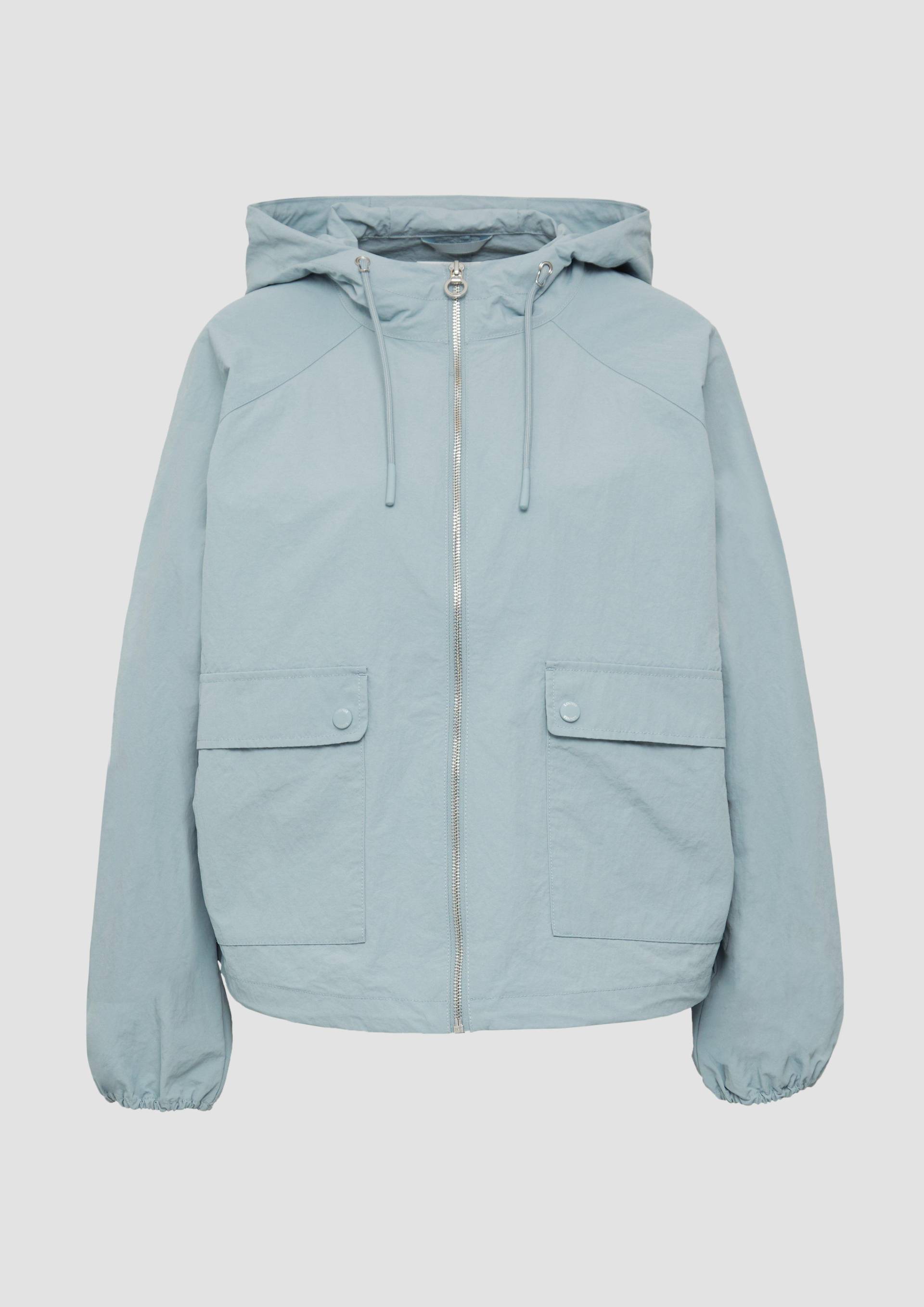 s.Oliver - Leichte Outdoor-Jacke im Relaxed Fit mit Fledermausärmeln und Kapuze, Damen, blau von s.Oliver