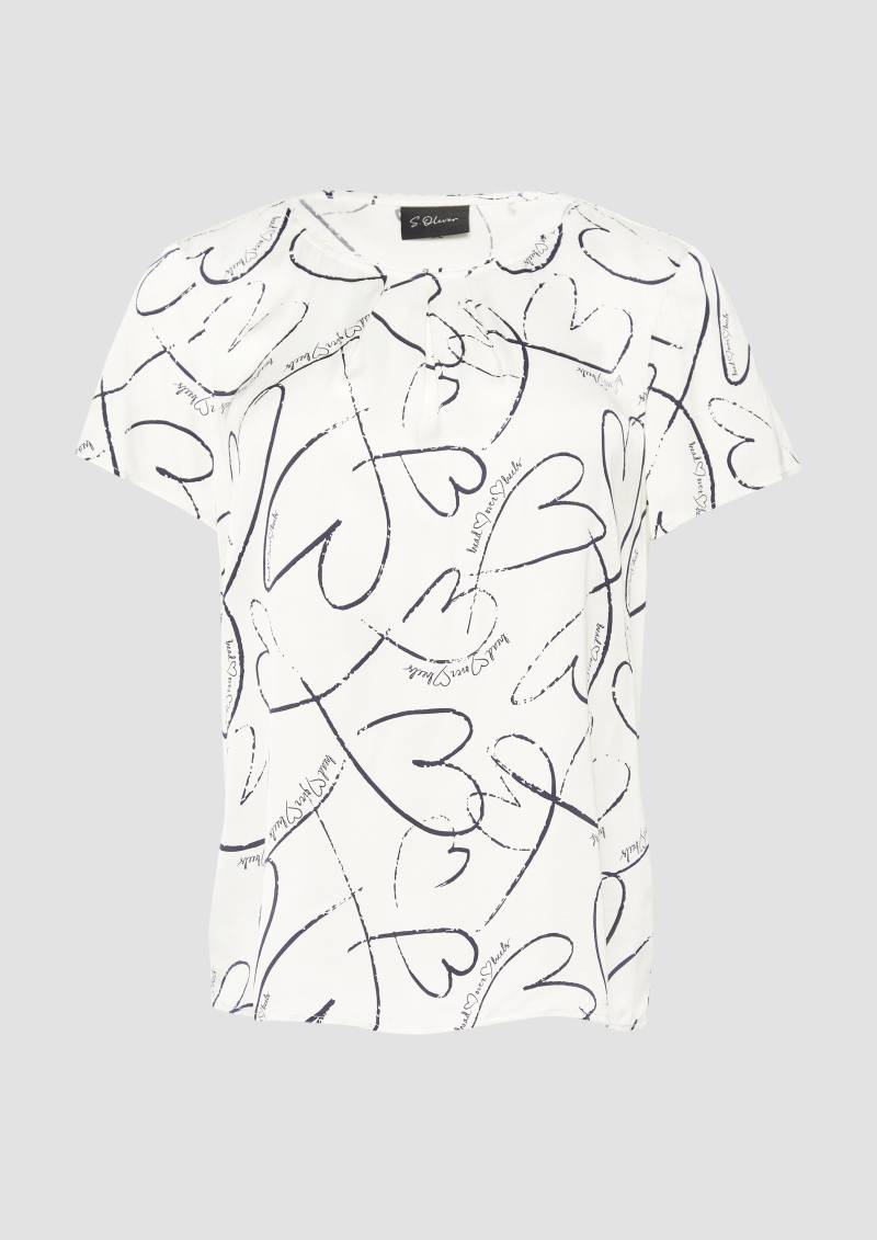 s.Oliver - Leichte Satinbluse mit Schmuckkante, Damen, creme von s.Oliver