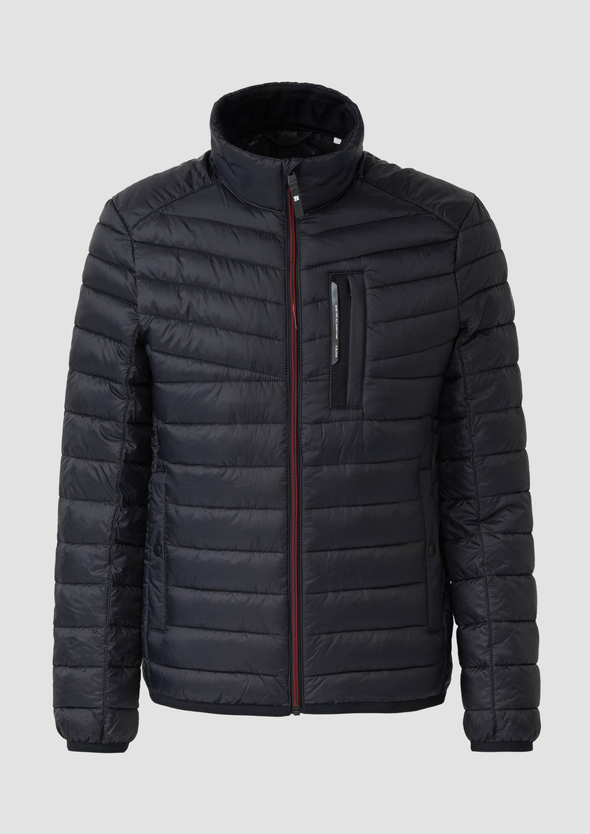 s.Oliver - Leichte Steppjacke mit sportiven Kontrastdetails | 360° Circular Vision, Herren, schwarz von s.Oliver