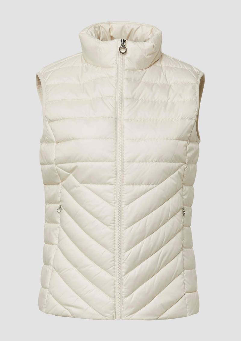 s.Oliver - Packbare leichte Steppweste mit Stehkragen, Damen, creme von s.Oliver