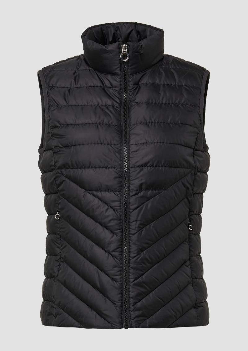 s.Oliver - Packbare leichte Steppweste mit Stehkragen, Damen, schwarz von s.Oliver