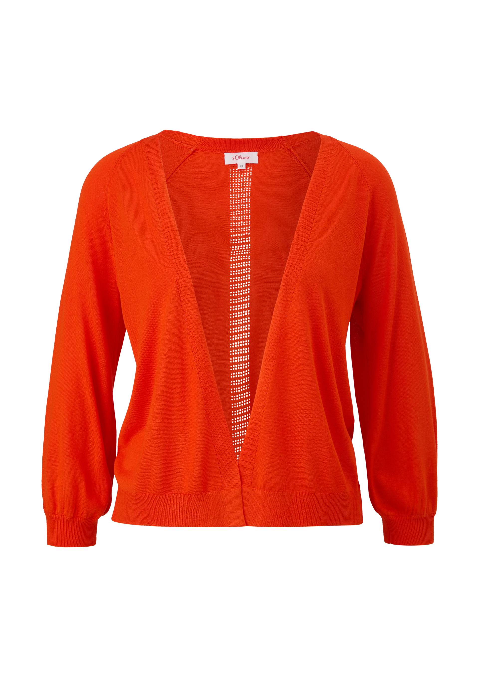 s.Oliver - Leichte Strickjacke aus Viskose, Damen, Orange von s.Oliver