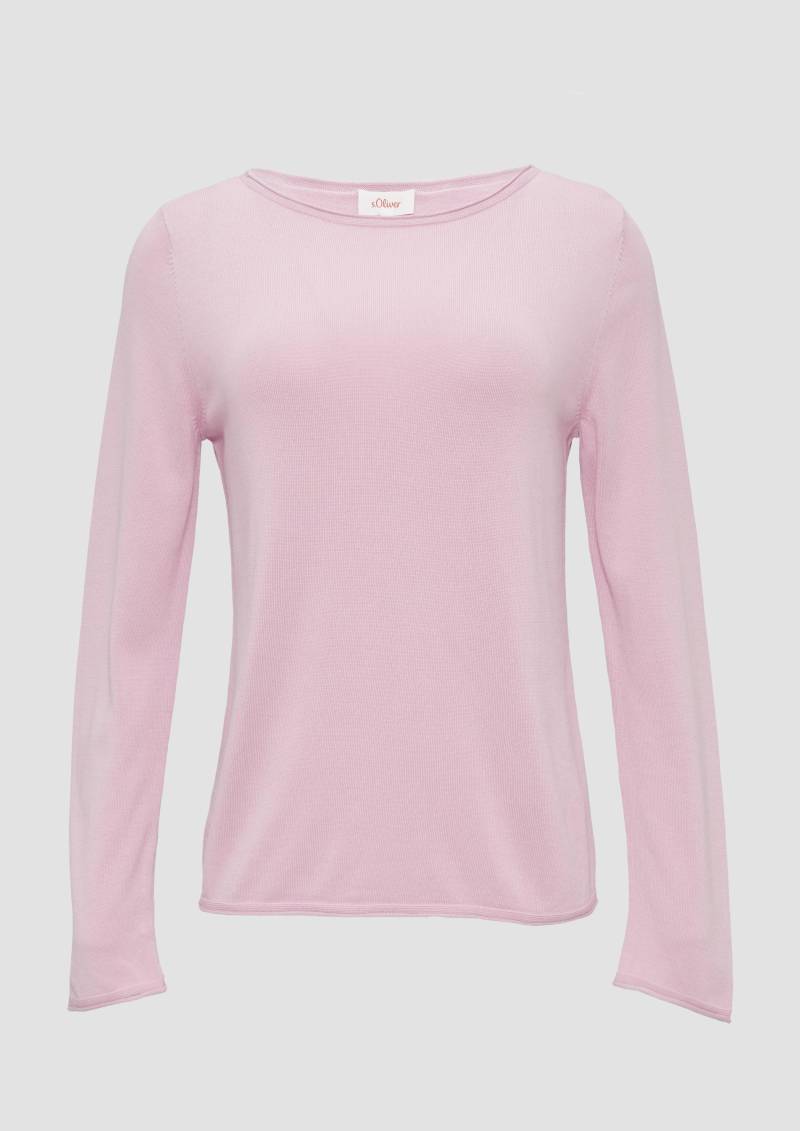 s.Oliver - Leichter Feinstrickpullover mit Rollkante, Damen, lila von s.Oliver