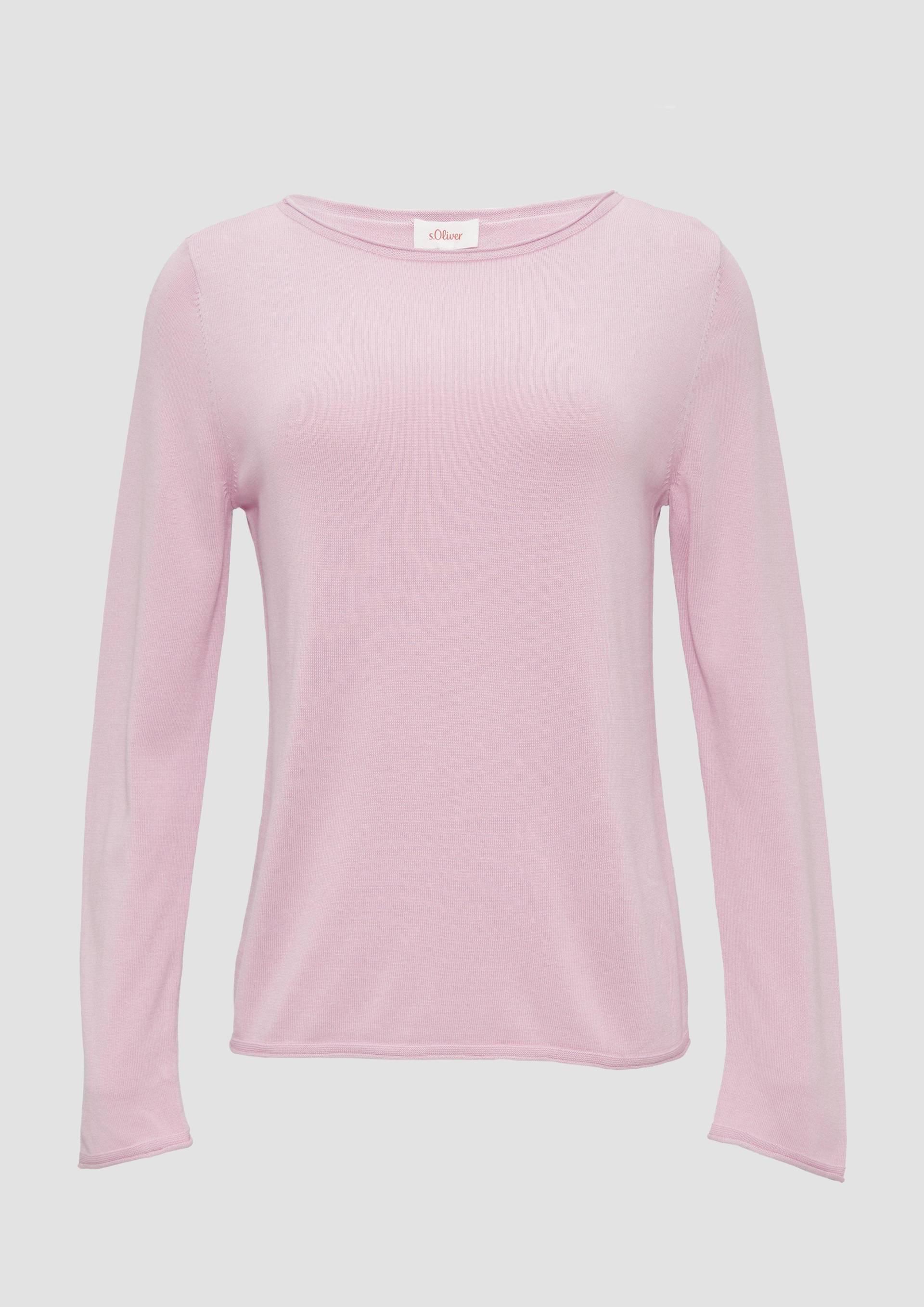 s.Oliver - Leichter Feinstrickpullover mit Rollkante, Damen, lila von s.Oliver