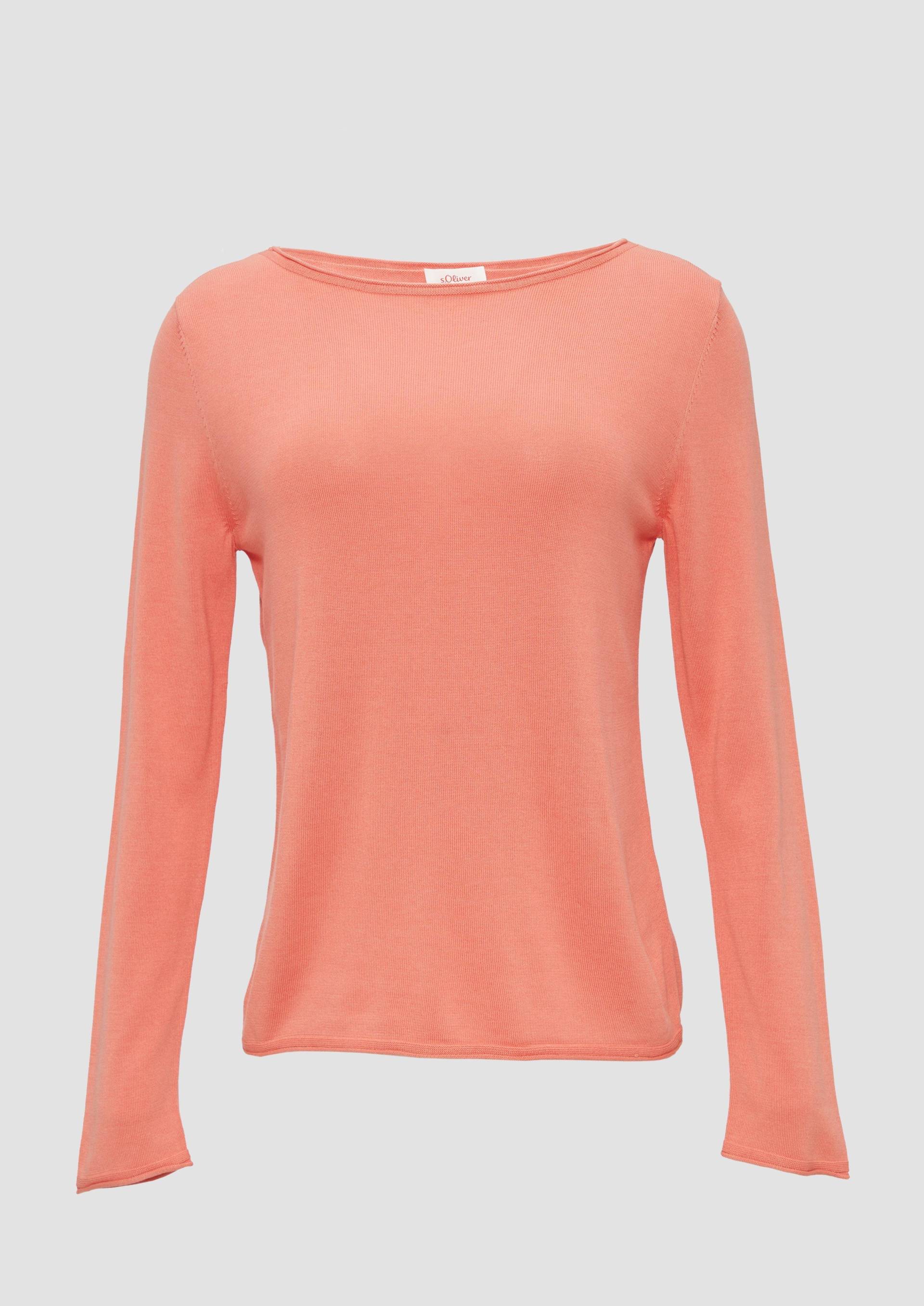 s.Oliver - Leichter Feinstrickpullover mit Rollkante, Damen, rot von s.Oliver