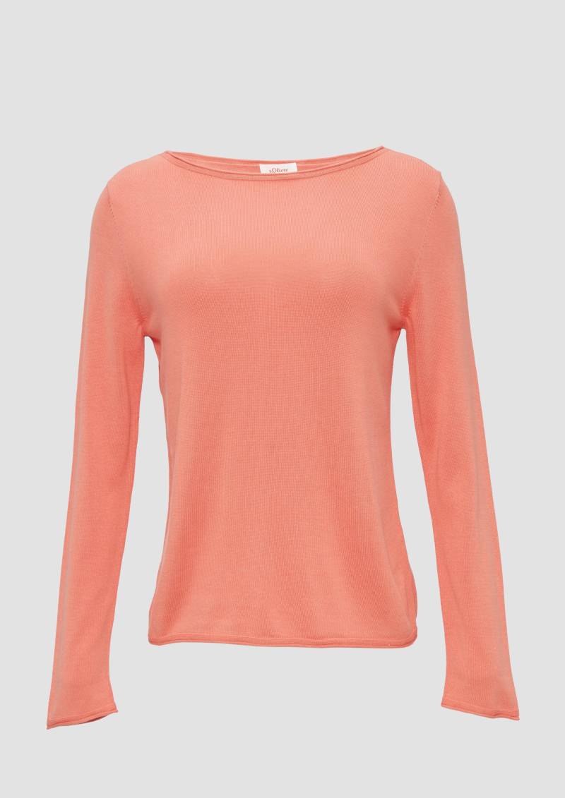 s.Oliver - Leichter Feinstrickpullover mit Rollkante, Damen, rot von s.Oliver