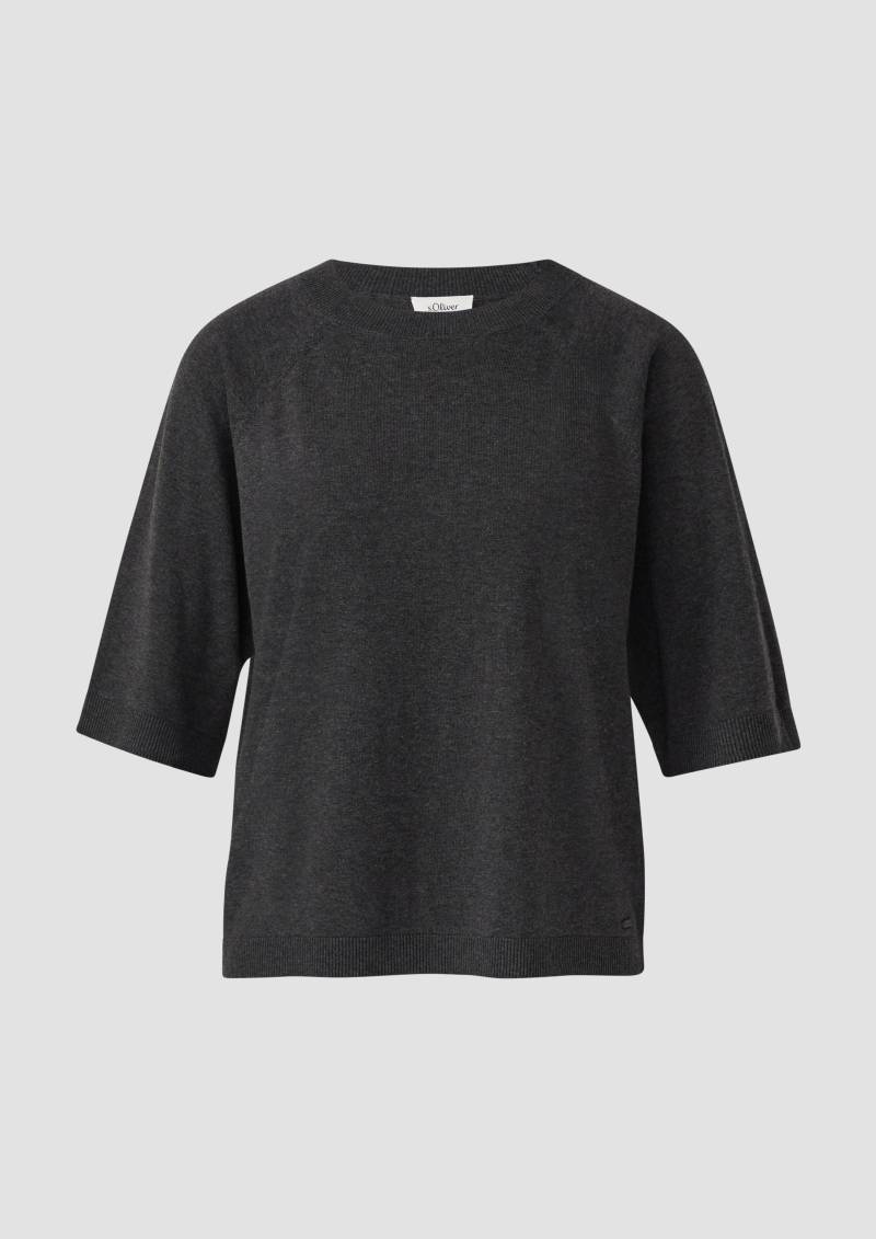 s.Oliver - Leichter Kurzarm-Strickpullover, Damen, grau von s.Oliver