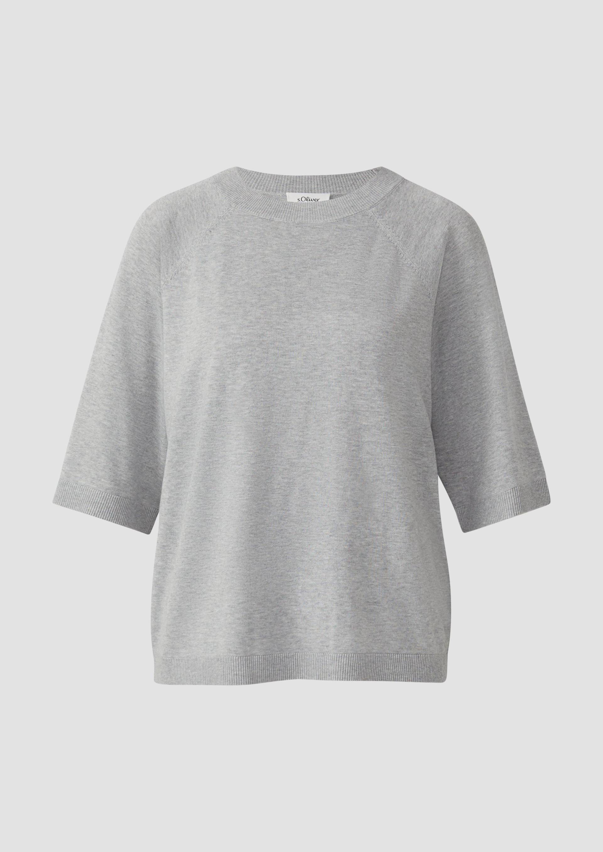 s.Oliver - Leichter Kurzarm-Strickpullover, Damen, grau von s.Oliver