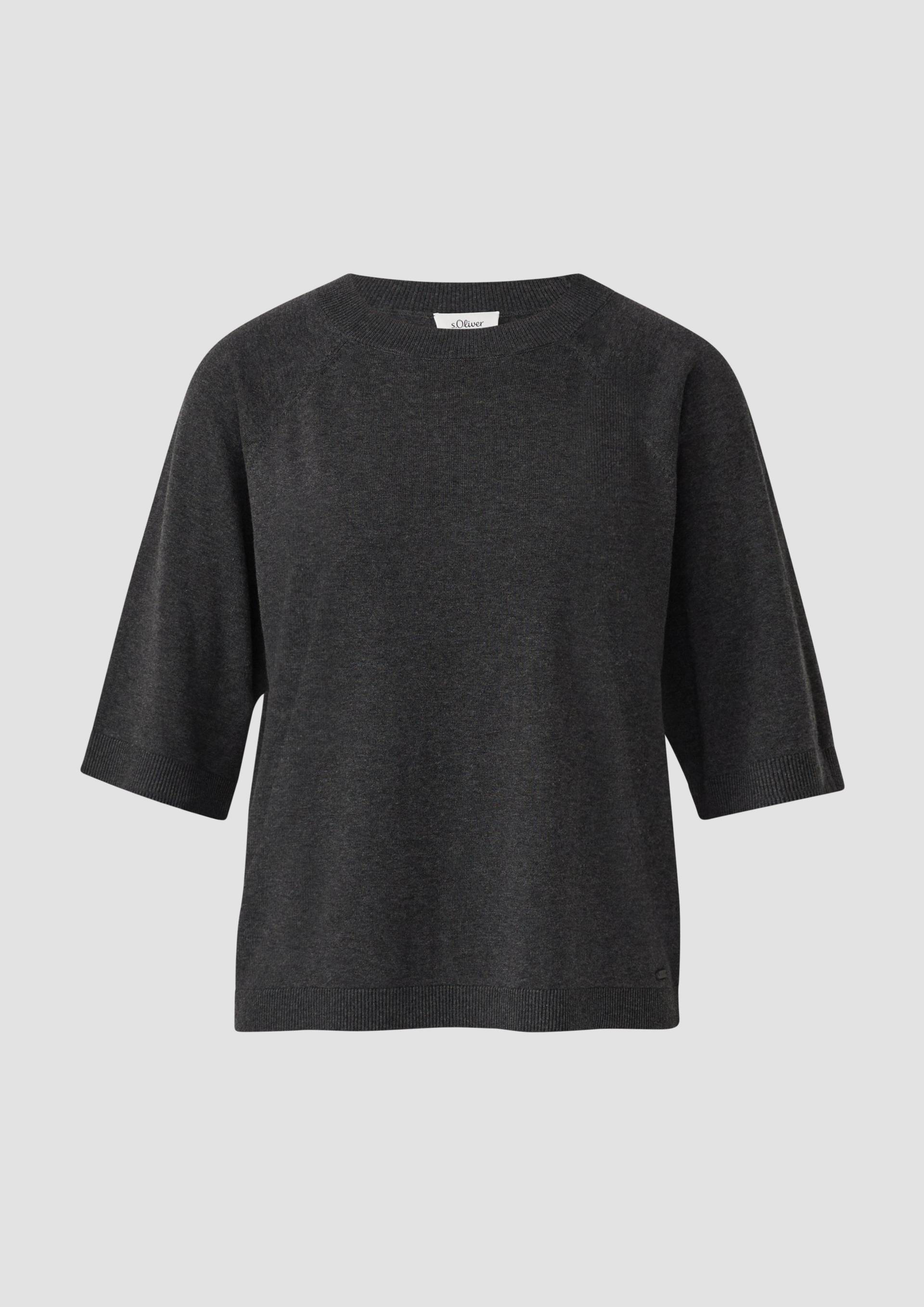 s.Oliver - Leichter Kurzarm-Strickpullover, Damen, grau von s.Oliver