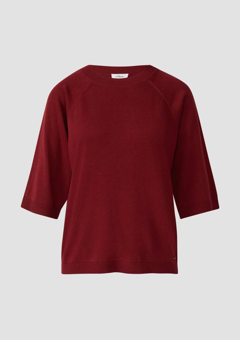 s.Oliver - Leichter Kurzarm-Strickpullover, Damen, rot von s.Oliver