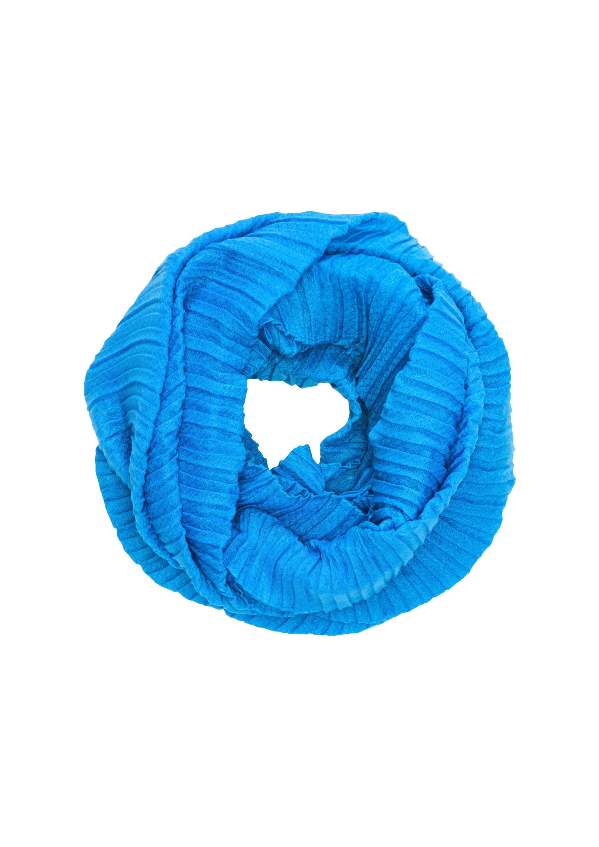 s.Oliver - Leichter Loop-Schal mit Plisseefalten, Damen, blau von s.Oliver